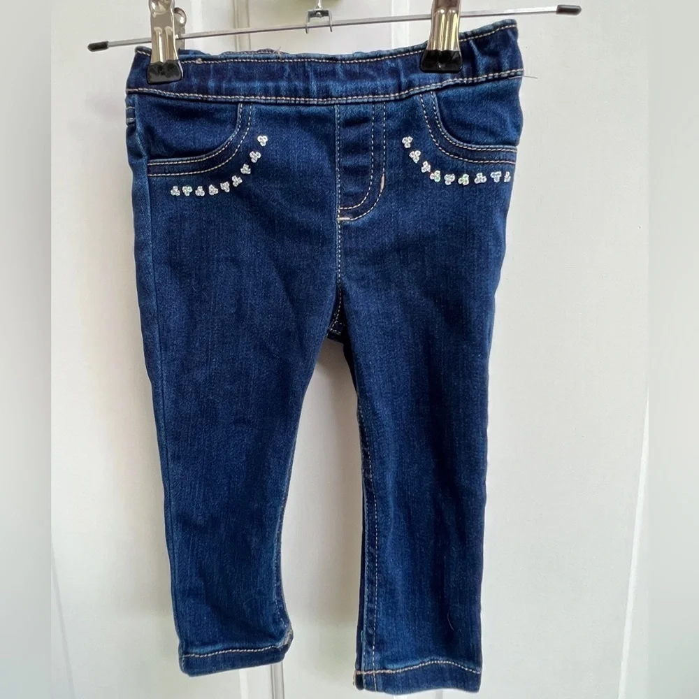 NWOT Carter’s 18M Girls Blue Jeans with Sparkle Accents on Pockets